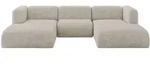 WOHNLANDSCHAFT MIRA-U1 317x179x70 Beige Velours