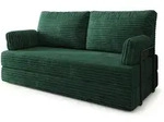 BETTSOFA SILAR aus Schaumstoff Kordstoff Gr&uuml;n Schlaffunktion