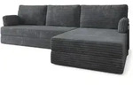 ECKSOFA ANKO modulares Boneless Sofa mit Schlaffunktion Grau Kordstoff