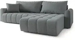 ECKSOFA FRIGA Grau Strukturstoff mit Schlaffunktion