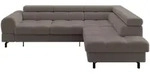 ECKSOFA mit Schlaffunktion Ottomane Rechts LUMA-L 272x203x70 Braun Boucl&eacute;