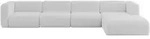 ECKSOFA Ottomane Rechts MIRA-L3 409x179x70 Hellgrau Boucl&eacute;