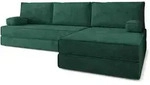 ECKSOFA ANKO modulares Boneless Sofa mit Schlaffunktion Gr&uuml;n Kordstoff