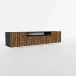 LOWBOARD ROVA 200/41/40 cm, H&auml;ngender TV-Schrank Schwarz / Eichefarben