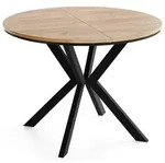 ESSTISCH Valio Neo rund oval ausziehbar verl&auml;ngerbar mit schwarzen Metallbeinen,