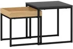 2ER-SET Couchtisch, Eckiger Beistelltisch, Kaffeetisch mit Stahlgestell bis 30kg