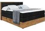 BOXSPRINGBETT mit Matratze H3|H4 und Lattenrost - LOLLI7 KING-160x200 - Schwarz