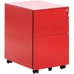 AKTENSCHRANK Metall rot 3 Schubladen mit Rollen Cami