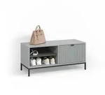 SCHUHSCHRANK Aterno Grau 100 x 45 cm mit Klappt&uuml;r