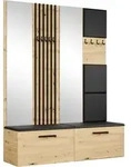 GARDEROBENSCHRANK MODULO 161,2/204/40 cm Modern Garderobe-Set Eiche Artisan