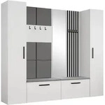 GARDEROBENSCHRANK MODULO 241,2/204/40 cm Modern Garderobe-Set Wei&szlig;