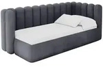 EINZELLBETT Jugendbett mit Bettkasten, Links - HUGY 80x200 Dunkelgrau