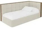 EINZELLBETT Jugendbett mit Bettkasten, Links - SOVY 80x200 Beige