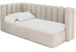 EINZELLBETT Jugendbett mit Bettkasten, Rechts - HUGY 80x200 Beige