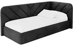 EINZELLBETT Jugendbett mit Bettkasten, Links - FIKY 100x200 Schwarz