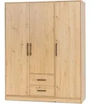 DREHT&Uuml;RENSCHRANK VANO 150/190/56cm 3-t&uuml;rig Eiche Artisan
