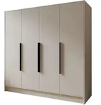 DREHT&Uuml;RENSCHRANK BERON 200/200/51 cm Modern Kleiderschrank 4-t&uuml;rig Kaschmir