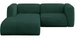 ECKSOFA Ottomane Links MIRA-L1 227x179x89 Gr&uuml;n Velours