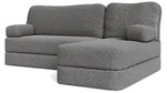 ECKSOFA SABI modulares Boneless Sofa mit Schlaffunktion Grau Boucle-Stoff
