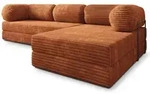 ECKSOFA ETERA modulares Boneless Sofa mit Schlaffunktion Braun Kordstoff