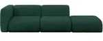 SOFA Ottomane Links MIRA-S3 296x89x70 Gr&uuml;n Velours