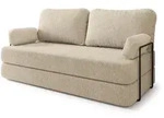 BETTSOFA NIKSI aus Schaumstoff Bucle-Stoff Creme Schlaffunktion