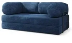 BETTSOFA ALVIO aus Schaumstoff Kordstoff Blau Schlaffunktion