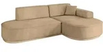 ECKSOFA Ottomane Rechts MARI-L1-v1 - 243x171x83 cm Taupe Velours