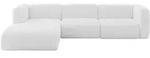 ECKSOFA Ottomane Links MIRA-L2 318x179x89 Wei&szlig; Boucl&eacute;