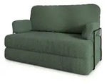 BETTSOFA KESTE aus Schaumstoff Bucle-Stoff Gr&uuml;n Schlaffunktion
