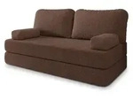 BETTSOFA NIKSI aus Schaumstoff Bucle-Stoff Braun Schlaffunktion