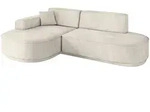 ECKSOFA Ottomane Links MARI-L1-v3 - 243x171x83 cm Ecru Velours
