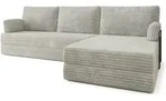ECKSOFA ANKO modulares Boneless Sofa mit Schlaffunktion Hellgrau Kordstoff