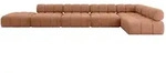 ECKSOFA modulares Sofa Favio-L3 - 475x190x70 cm Apricot Velours