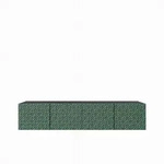 LOWBOARD ROVA 200/41/40 cm, H&auml;ngender TV-Schrank Schwarz / Gr&uuml;n