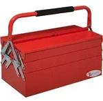 WERKZEUGKASTEN Werkzeugkoffer 5 F&auml;cher aufklappbar Stahl Rot 45 x 20 x 34,5cm