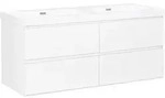 WASCHBECKENUNTERSCHRANK wandmontiertk mit Doppelwaschbecken Wei&szlig; Cardiel