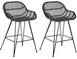 BARSTUHL 2er-Set Rattan Schwarz Terrell