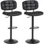 BARHOCKER 2er-Set Kunstwildleder drehbar Schwarz Tilton