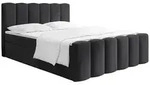 BOXBETT Serenity mit Bettkasten, Samt Schwarz 120x200 cm &ndash; inkl. H4