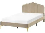 BETT mit Lattenrost 120/200 Samtstoff Taupe Sauvian
