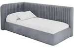 EINZELLBETT Jugendbett mit Bettkasten, Rechts - AURY 80x200 Grau