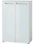 AKTENSCHRANK "Muenchen" Glasfront Soft-Close Abschlie&szlig;bar, Wei&szlig; 80x37x120cm