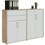 Aktenschrank Office Edition Sw Set 12 Wei&szlig;/Eichefarben