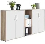 Aktenschrank Office Edition Sw Set 8 Wei&szlig;/Sonoma Eiche