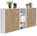 Aktenschrank Office Edition Sw Set 8 Wei&szlig;/Eichefarben