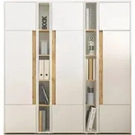 AKTENSCHRANK Set 5-teilig wei&szlig; matt, Eiche Wotan 190 x 200 cm,