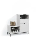 SCHUHSCHRANK Aterno Wei&szlig; 100 x 98.5 cm mit T&uuml;r und Schublade
