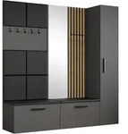 GARDEROBENSCHRANK MODULO 201,2/204/40 cm Modern Garderobe-Set Grau