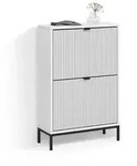 SCHUHKIPPER Aterno Wei&szlig; 60 x 92 cm mit 2 Klappschubladen